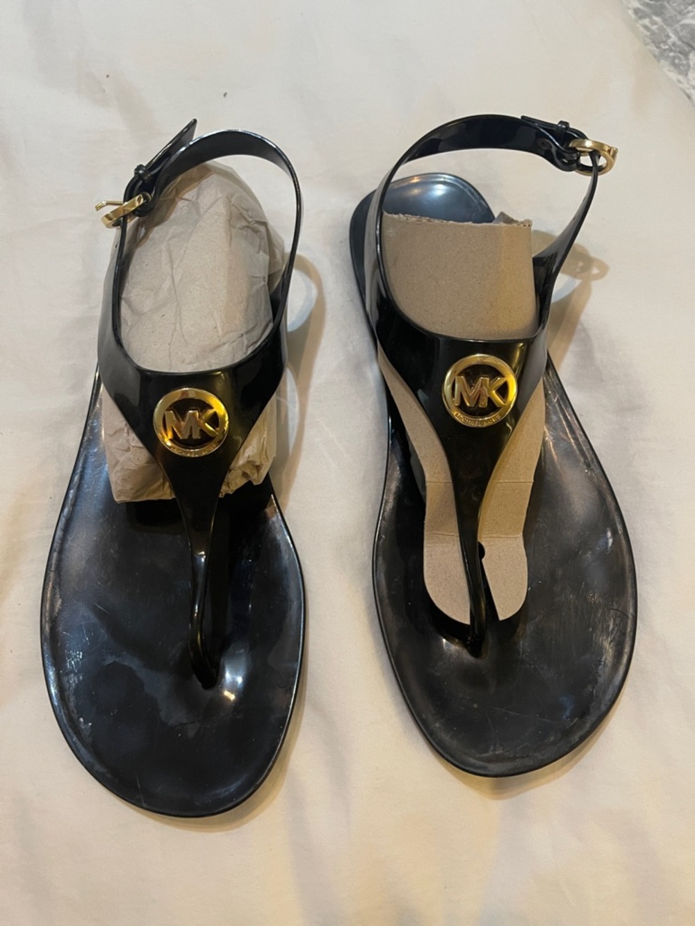 Michael kors signature black jelly sandals guc sz 9 m